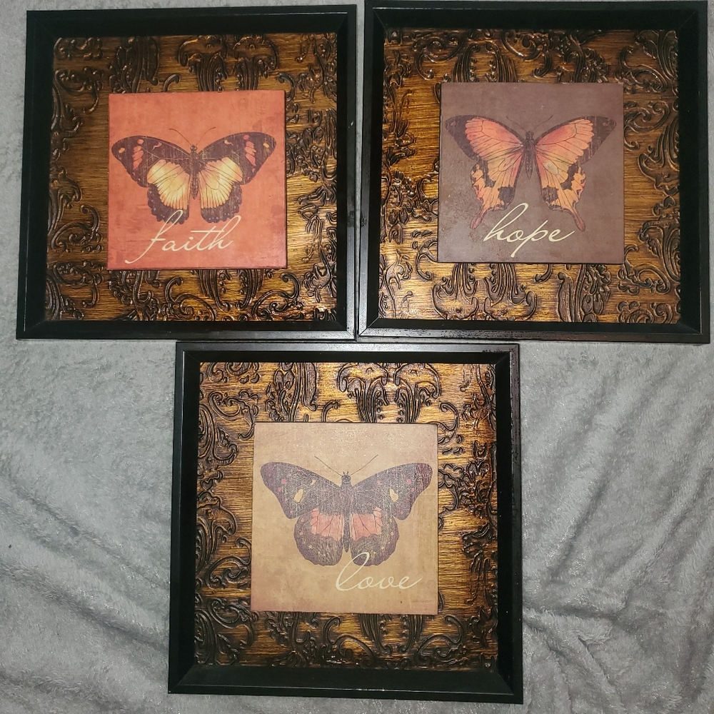 3 piece set. Faith Hope Love